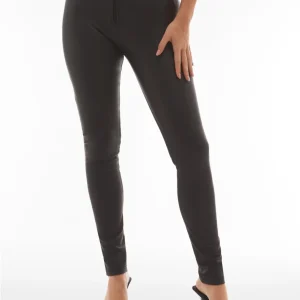 Pantaloni push up WR.UP® skinny vita alta con zip similpelle