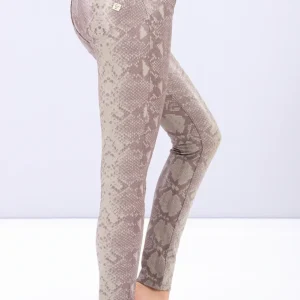 Pantaloni skinny WR.UP® similpelle reptile bordeaux