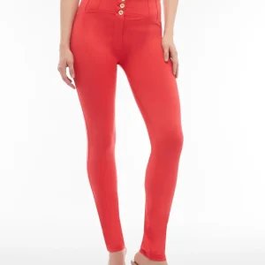 Pantaloni push up WR.UP® vita alta con bottoni e impunture