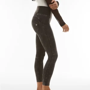 Pantaloni WR.UP® in jersey ice wash vita alta con elastici