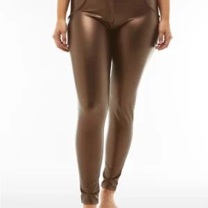 Pantaloni push up WR.UP® similpelle ecologica metallizzata