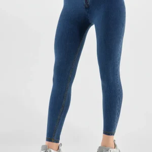Jeans denim scuro WR.UP® 7/8 a vita alta in fibra ecologica