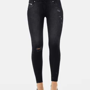 Jeans push up WR.UP® superskinny con vita alta in denim navetta con strappi