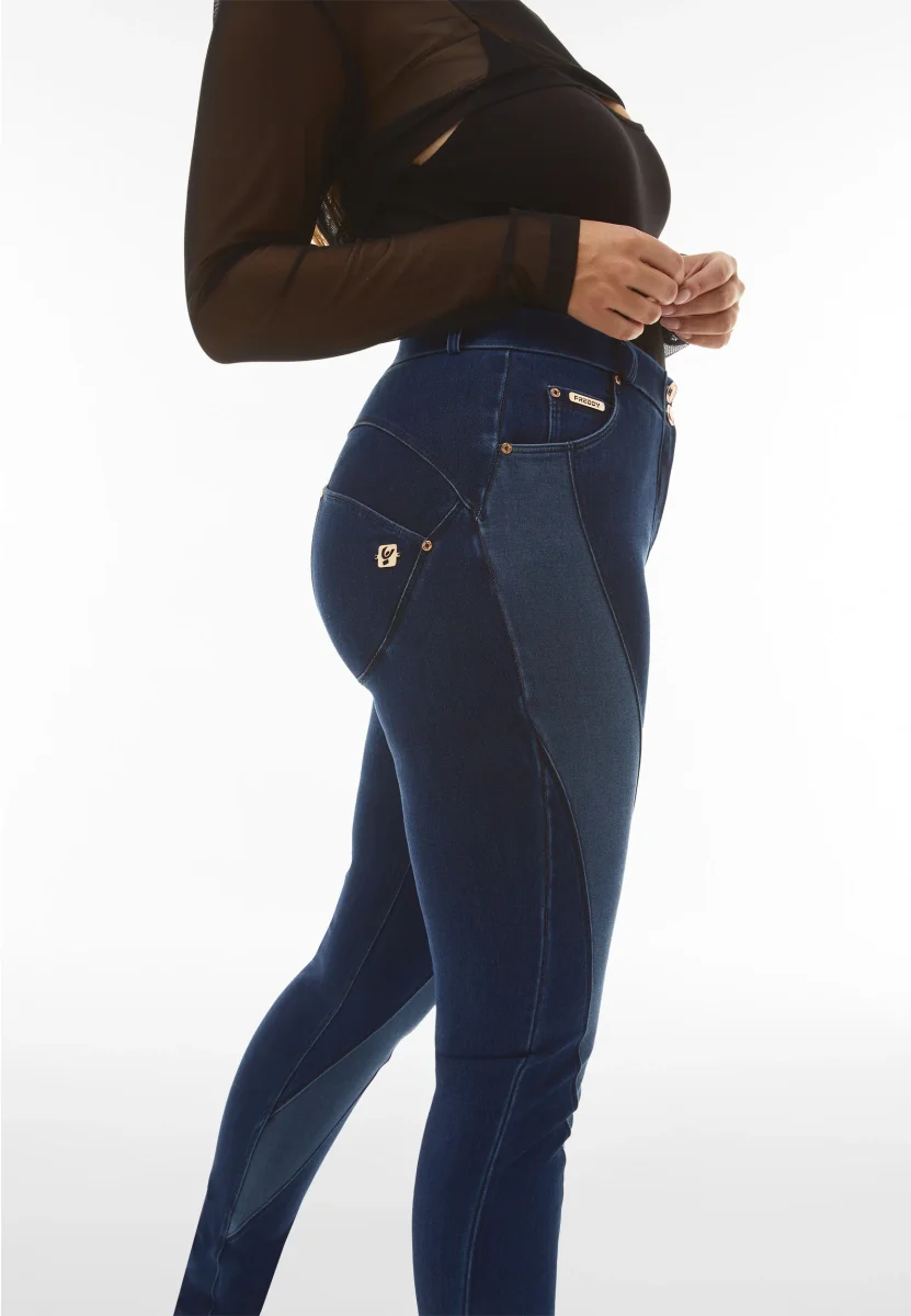 Jeans WR.UP® in denim navetta con inserti a contrasto – Image 2