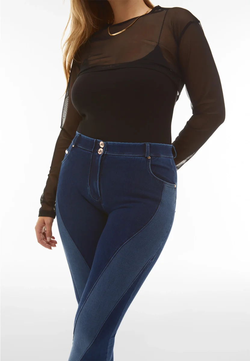 Jeans WR.UP® in denim navetta con inserti a contrasto – Image 4