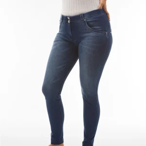 Jeans WR.UP® superskinny in denim navetta ecosostenibile effetto used