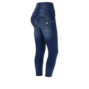 Jeans push up WR.UP® 7/8 superskinny vita alta con strappi