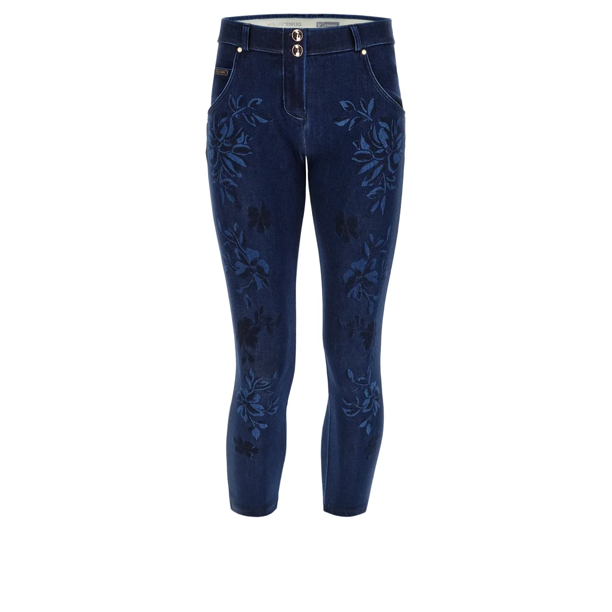 Jeans WR.UP® vita regular 7/8 con decoro floreale – Image 6