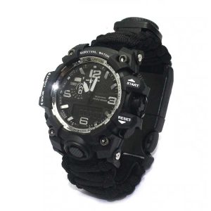 Bracelet de Survie  avec Montre - Noir
