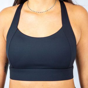 Brassière de sport noire maintien fort