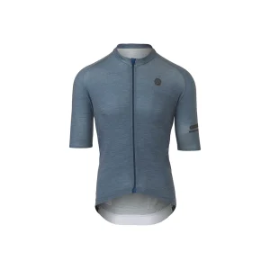 Maillot de vélo manche courte homme Merino Performance steel blue - AGU